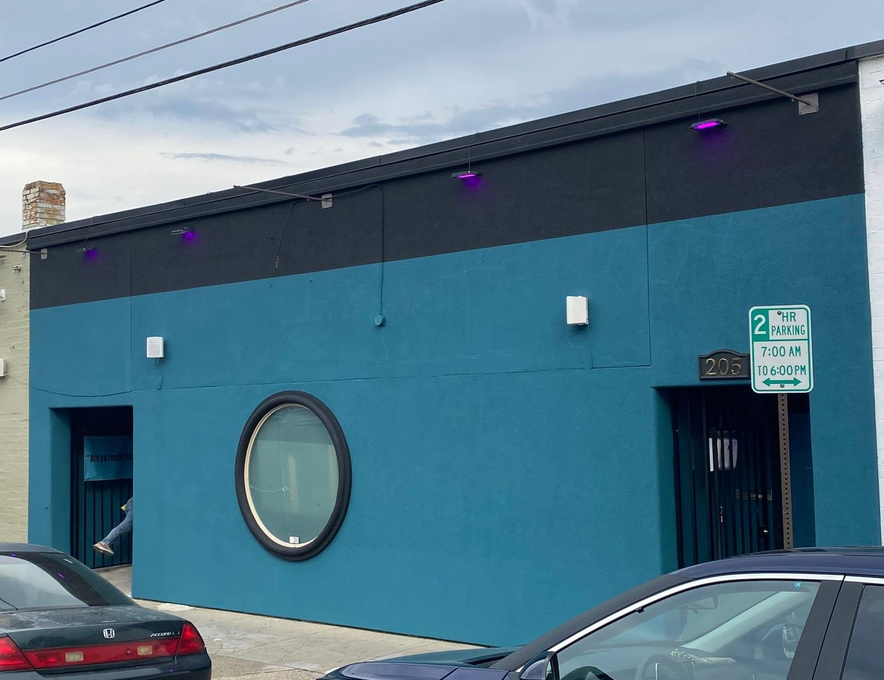 A commercial building with new exterior paint in downtown Medford, Oregon.