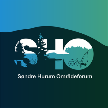 Logo for Søndre Hurum Områdeforum. White text 