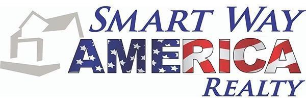 Smart Way America Realty logo with gray house outline and blue and red text