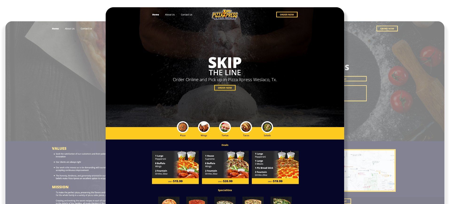 Antares Systems LLC |  Pizza Xpress | Web Design