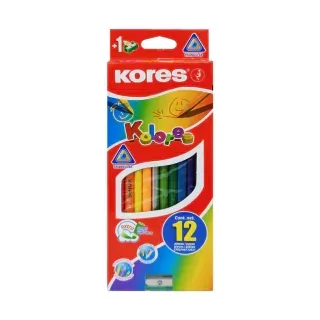 Caja de lápices de colores Kores Kolora, empaque rojo, contiene 12 lápices.