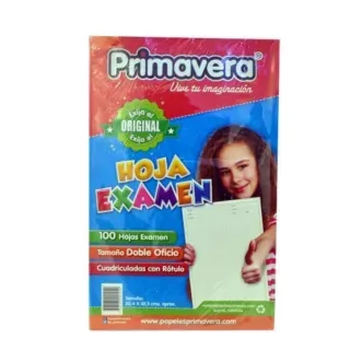 Paquete de hojas de examen de la marca