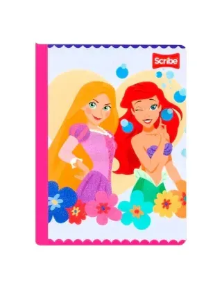 Cuaderno con Moana y el cerdito Pua. Fondo turquesa con flores rosas y amarillas.