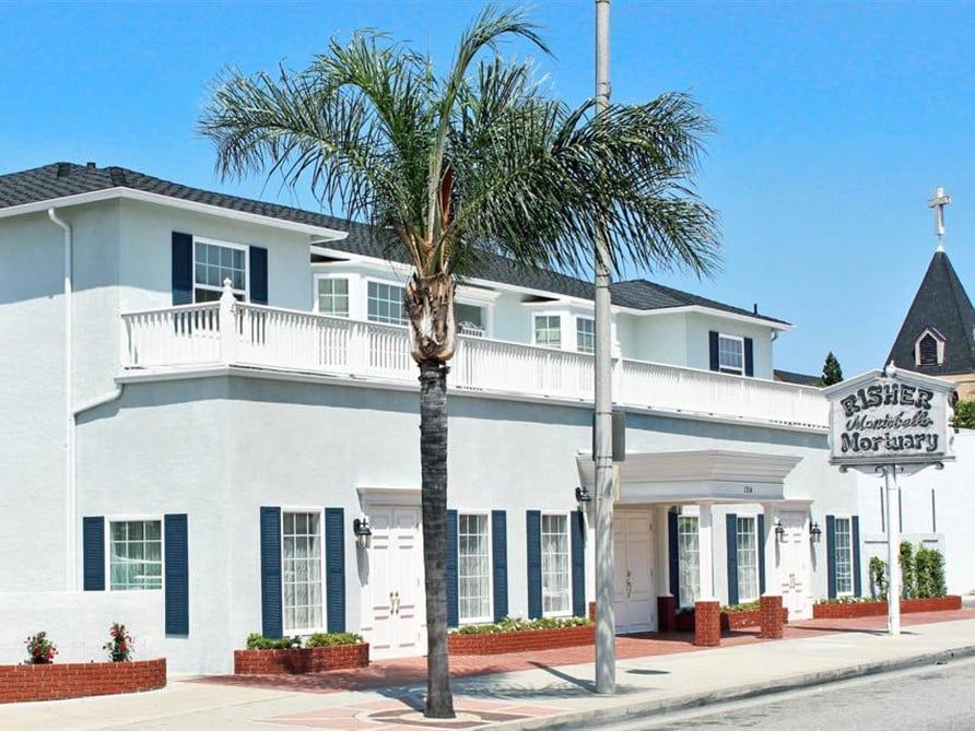 Exterior view of Risher Mortuary & Cremation Service in Montebello, CA
