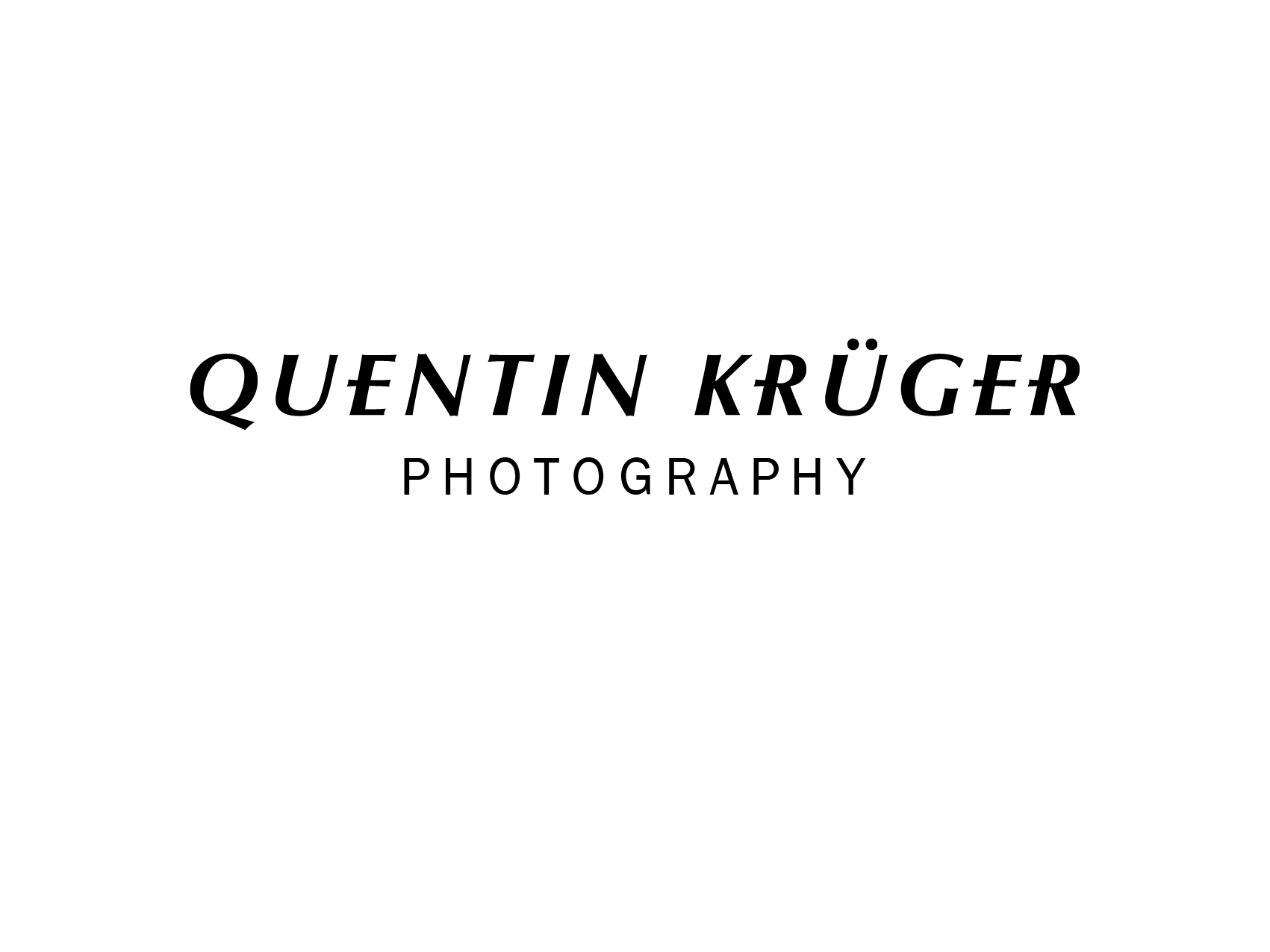 Quentin Krüger Photography-Logo mit schwarzem Text auf weißem Hintergrund.
