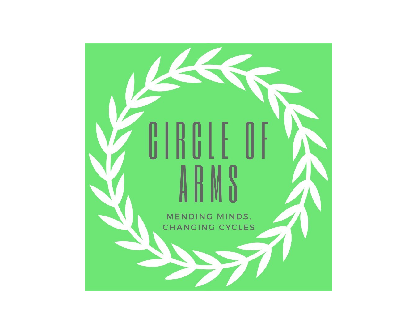 Logo with a white laurel wreath on a light green background, featuring text: 