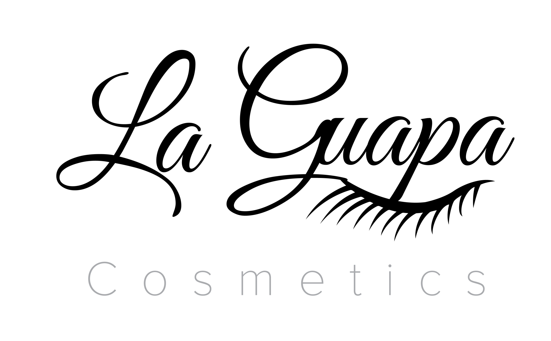 Ein schwarz-weißes Logo für La Guapa Cosmetics.