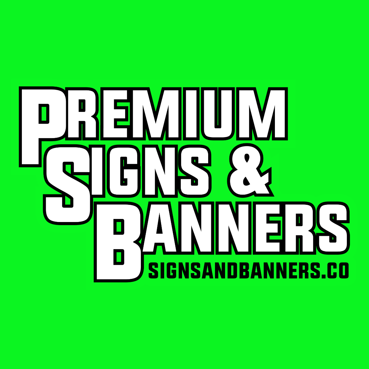 Green background with white text: