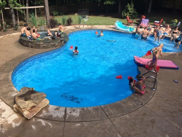 playing in pool 1