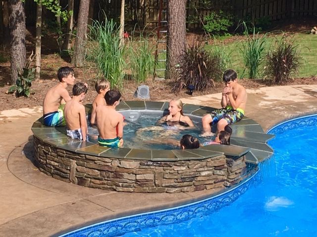 playing in pool 2