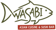 Wasabi Asian Cuisine & Sushi Bar logo in green and red