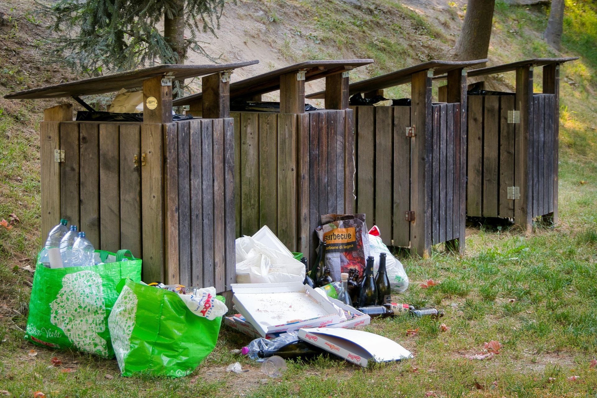 garden rubbish waiting to be cleared