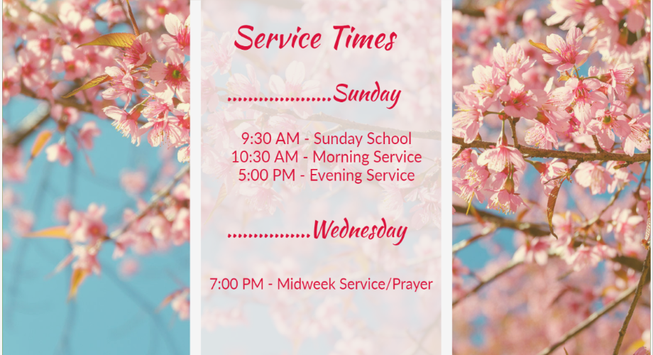 Spring Service Times