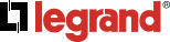 Legrand logo in red and black on a white background