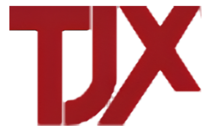 Red TJX logo in bold red letters on a white background