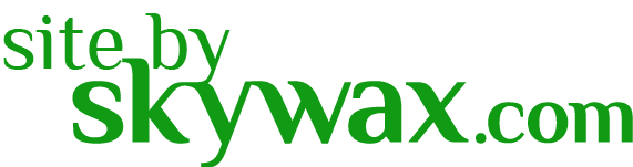 A green and white logo for site by skywax.com