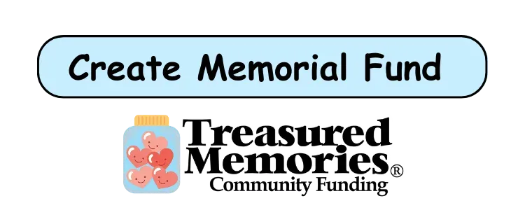 A button that says create memorial fund on it