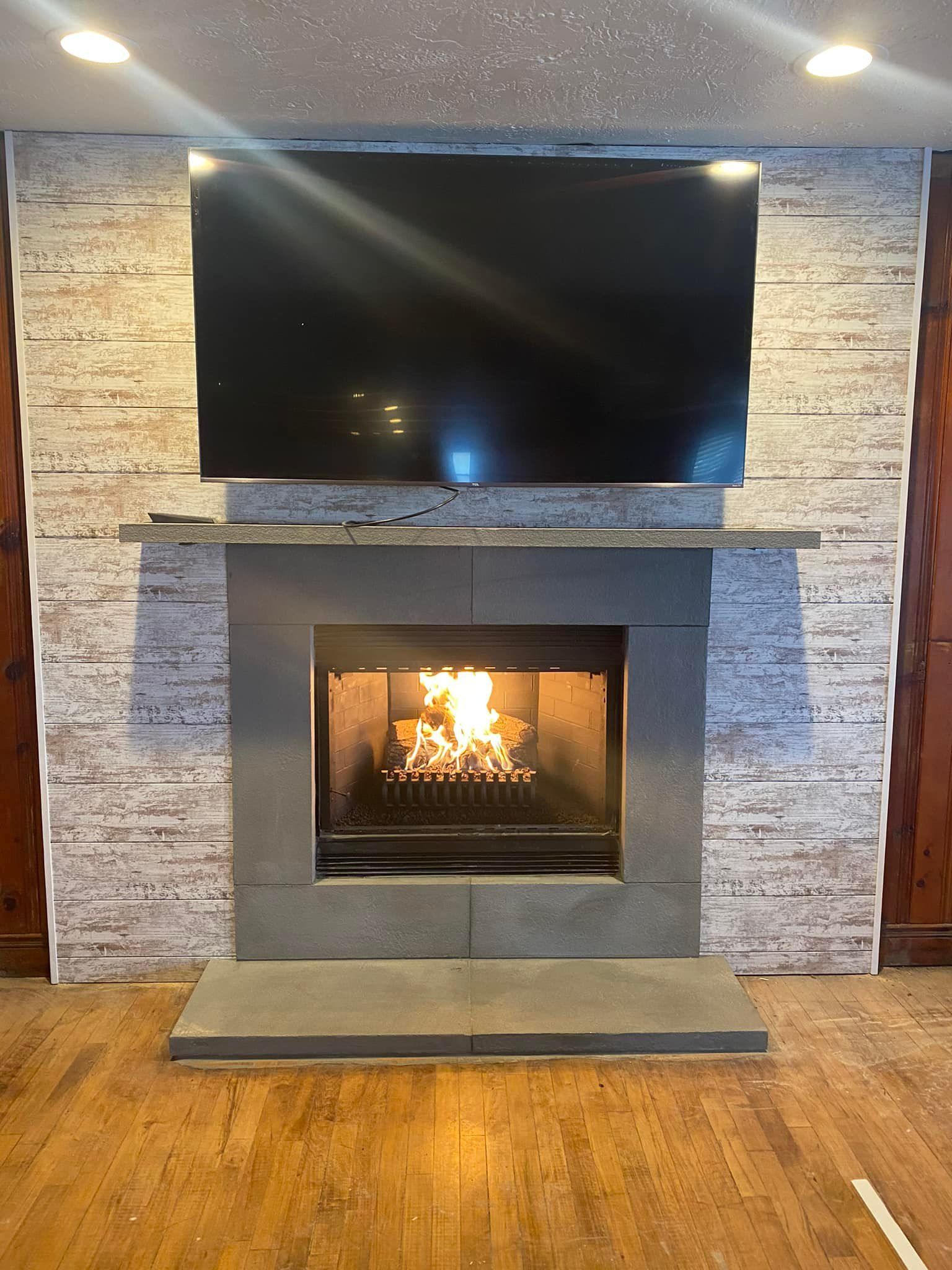 Fireplace in Kraby J's dining room in Antioch, Illinois