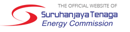 Logo for Suruhanjaya Tenaga Energy Commission; red and white 'S' shape with blue text.