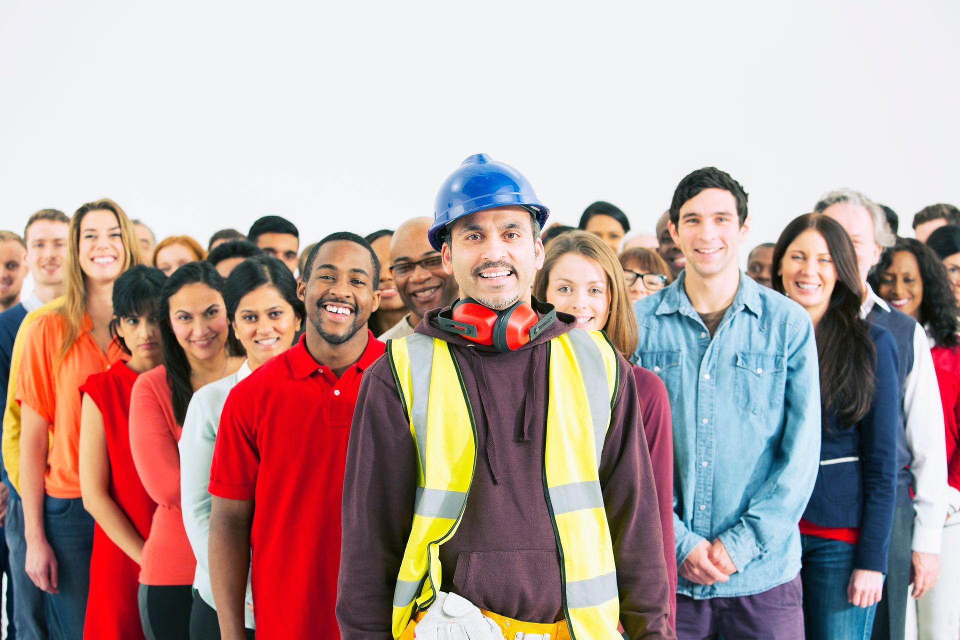 Large group of smiling people who are all different and have different insurance needs — St Michael, MN — EMEX Benefits Systems