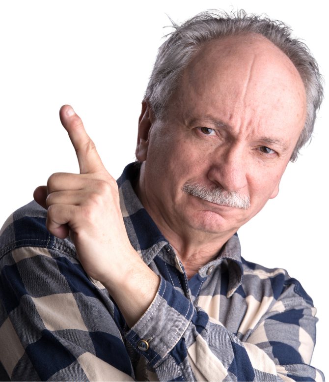 Elderly Man Pointing— St Michael, MN — EMEX Benefits Systems