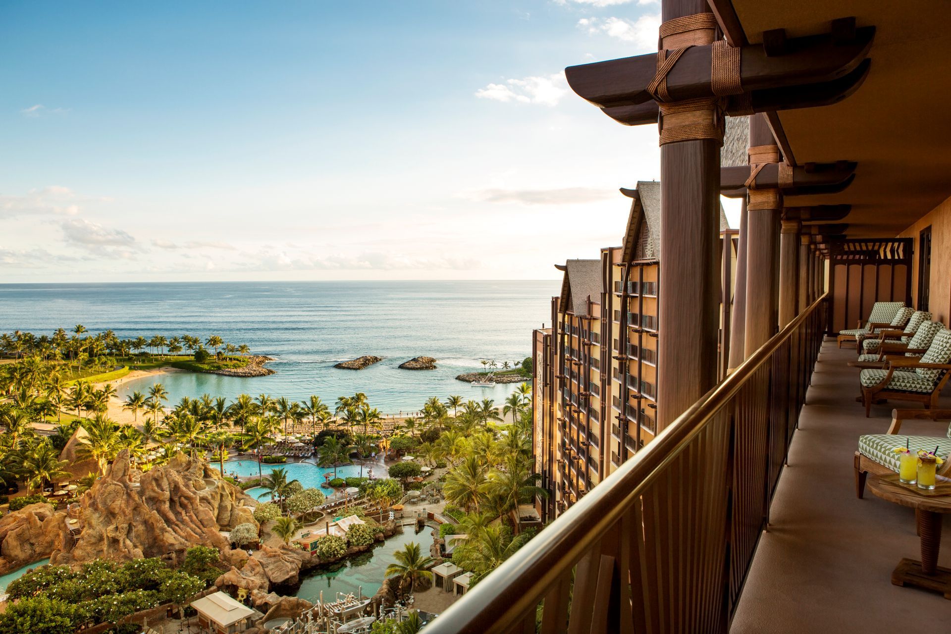 Beautiful view from balcony at Disney's Aulani Resort 