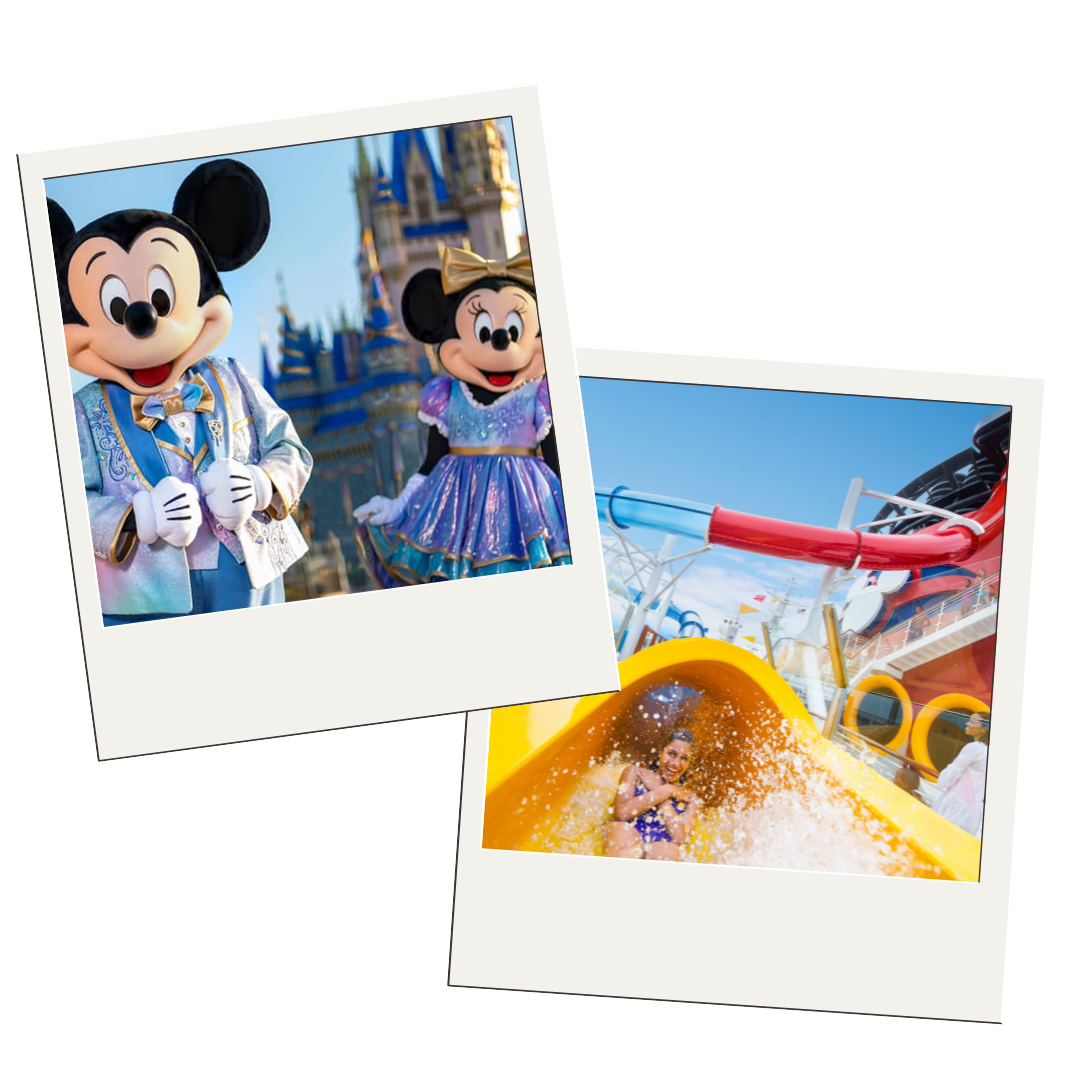 Disney Vacation Planners Photo Snapshots with Mickey Mouse and Water Ride