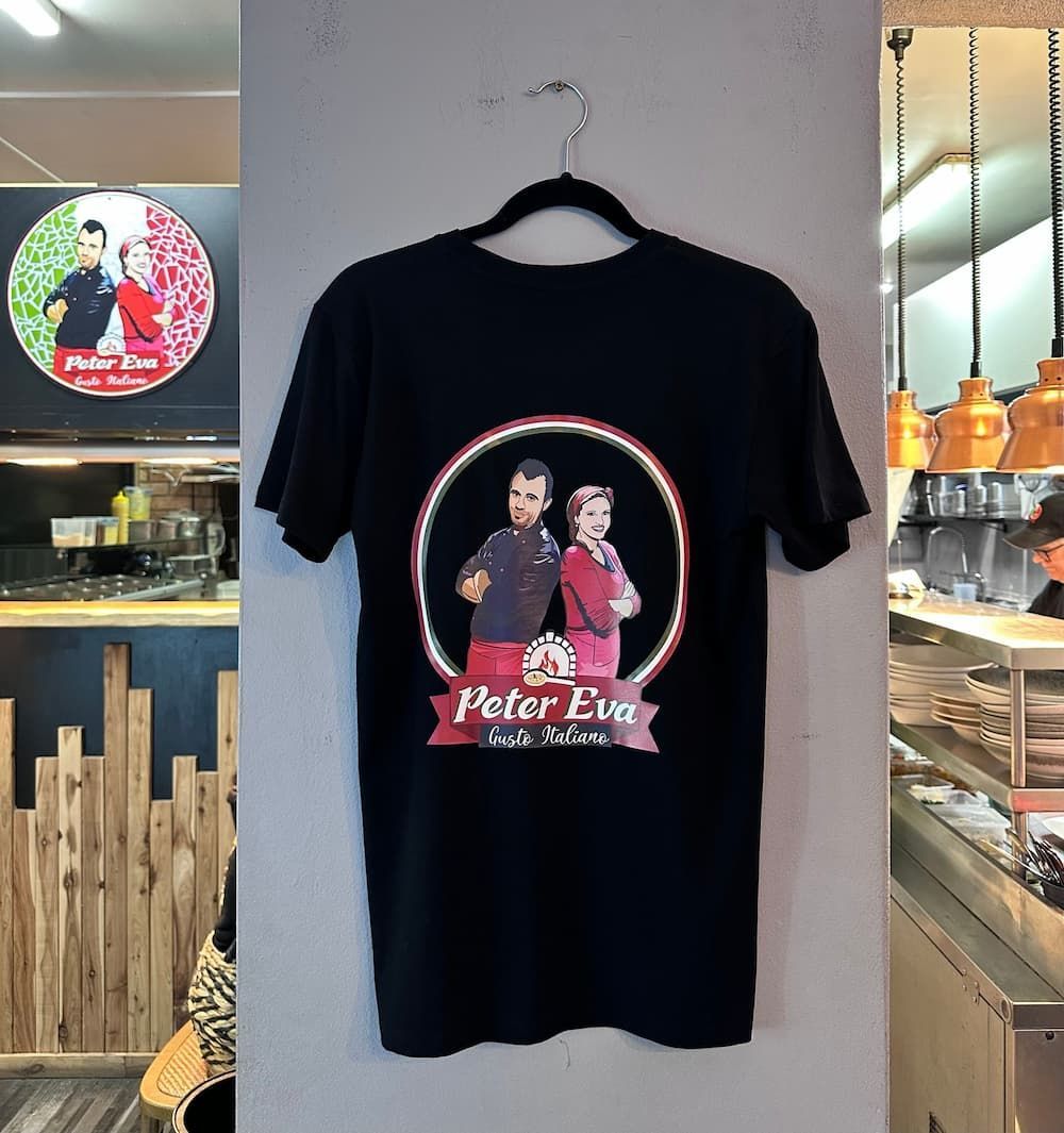 Tee Shirt Back Print — Pizza in Huskisson, NSW