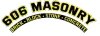 606 Masonry logo with black and yellow arched text and the words Brick, Block, Stone, Concrete