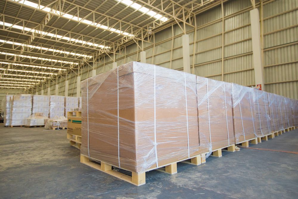 Box on Pallet in Warehouse Ready for Export Loading — T & T Scaffolding in Weipa, QLD
