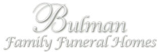 Bulman Family Funeral Homes logo in gray cursive script