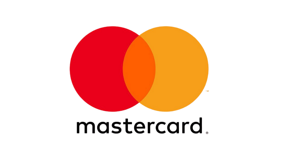 Mastercard logo: overlapping red and orange circles with the word