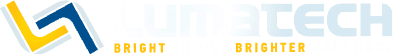 Logo with blue and yellow geometric mark and the words “BRIGHT” and “BRIGHTER” in gold on a white background