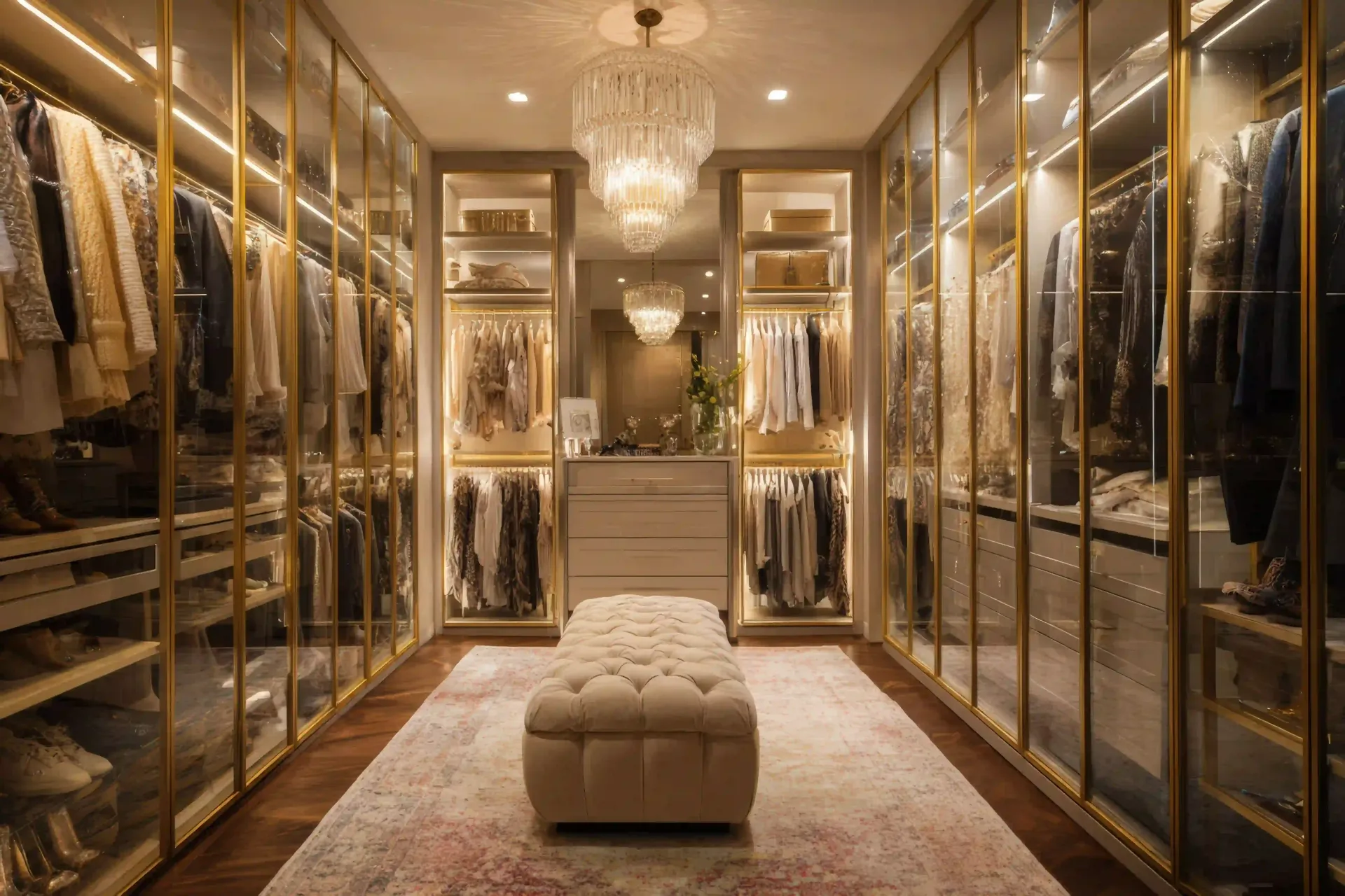 The finished product of a new custom closet build in Sarasota, Florida