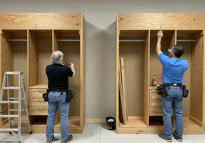 Custom closet being built