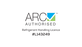 ARC Authorised Refrigerant Handling Licence logo with ID number.
