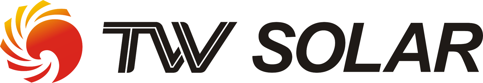 TW SOLAR logo with orange sun icon and black text on a white background