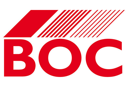 Red BOC logo with stylized red stripes above the letters.