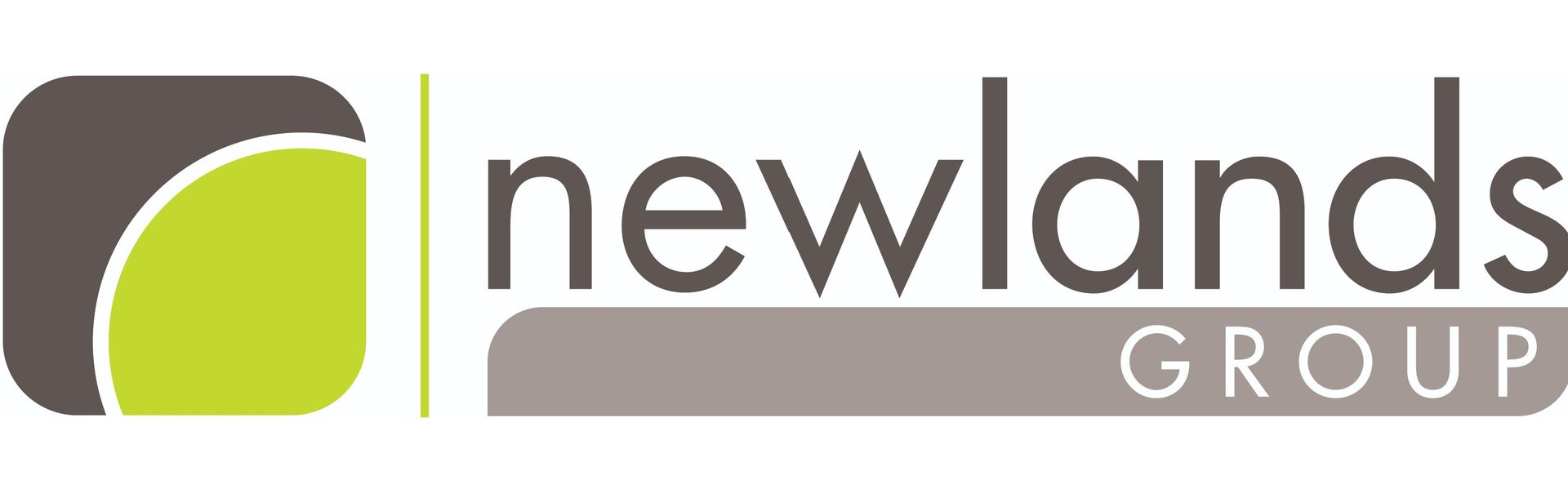 Newlands Group logo with gray and lime-green icon and text