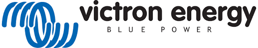 Victron Energy Blue Power logo with blue swirl icon and black text on white background