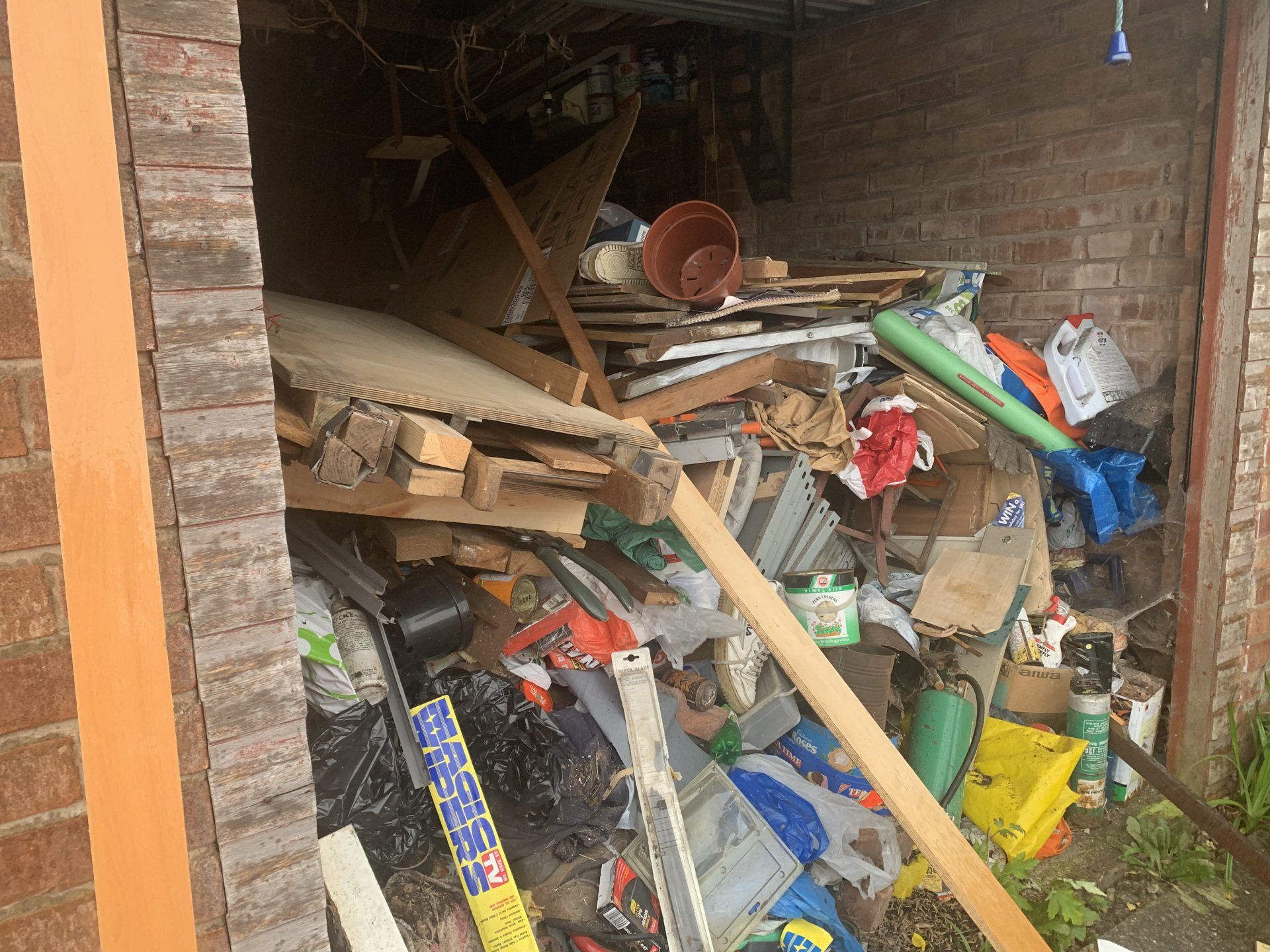 A garage that needs to be cleared