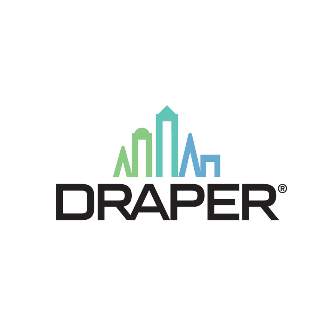 Draper motorized shades and projection screen manufacturer logo
