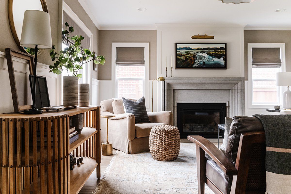 Roman Shades in Living Room
