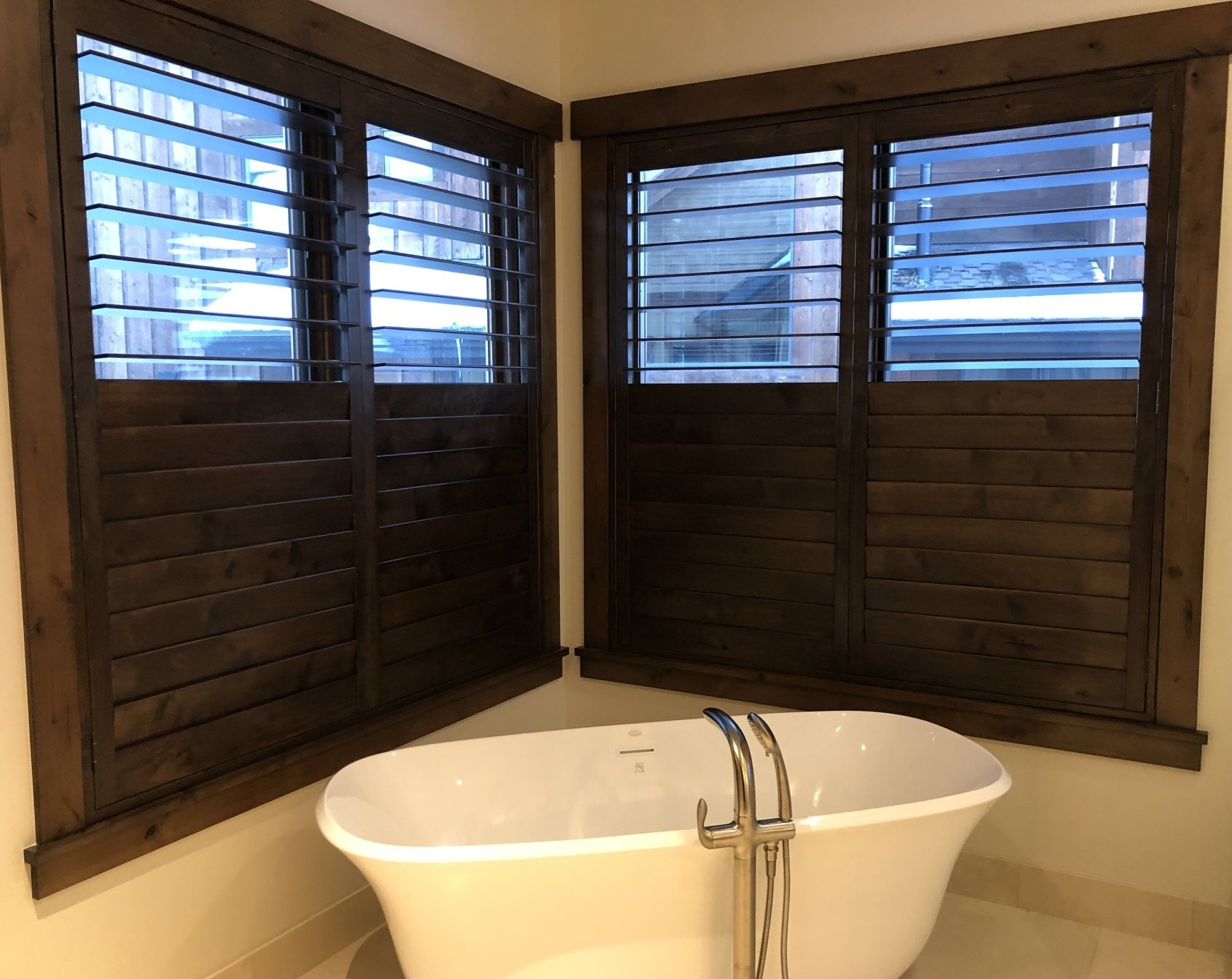 Stain grade window shutters