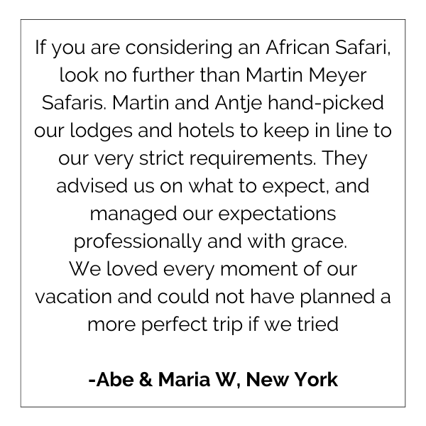 If you are considering an african safari , look no further than martin meyer safaris.