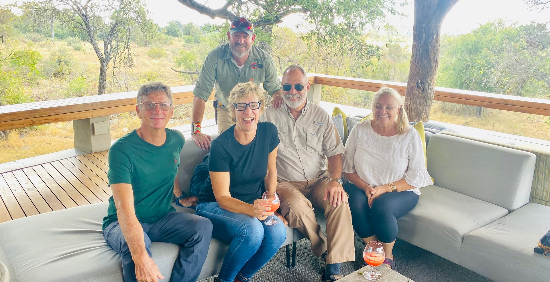 A group of friends on safari