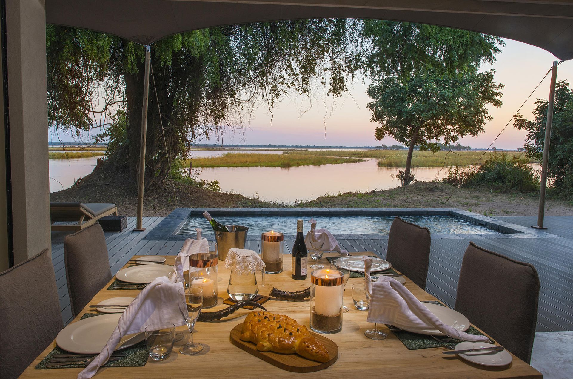 Dining at Sausage Tree Camp