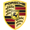 The porsche logo is a shield with a horse on it.