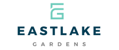 Eastlake Gardens logo in teal and dark blue on a white background