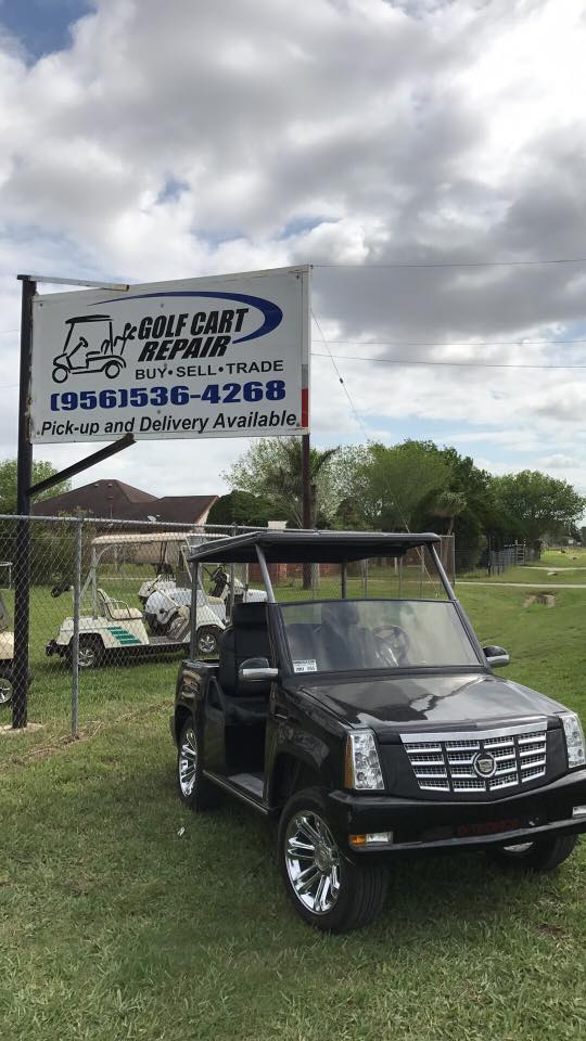 Black Golf Cart on the Field — Harlingen, TX — Golf Cart Repair Inc.